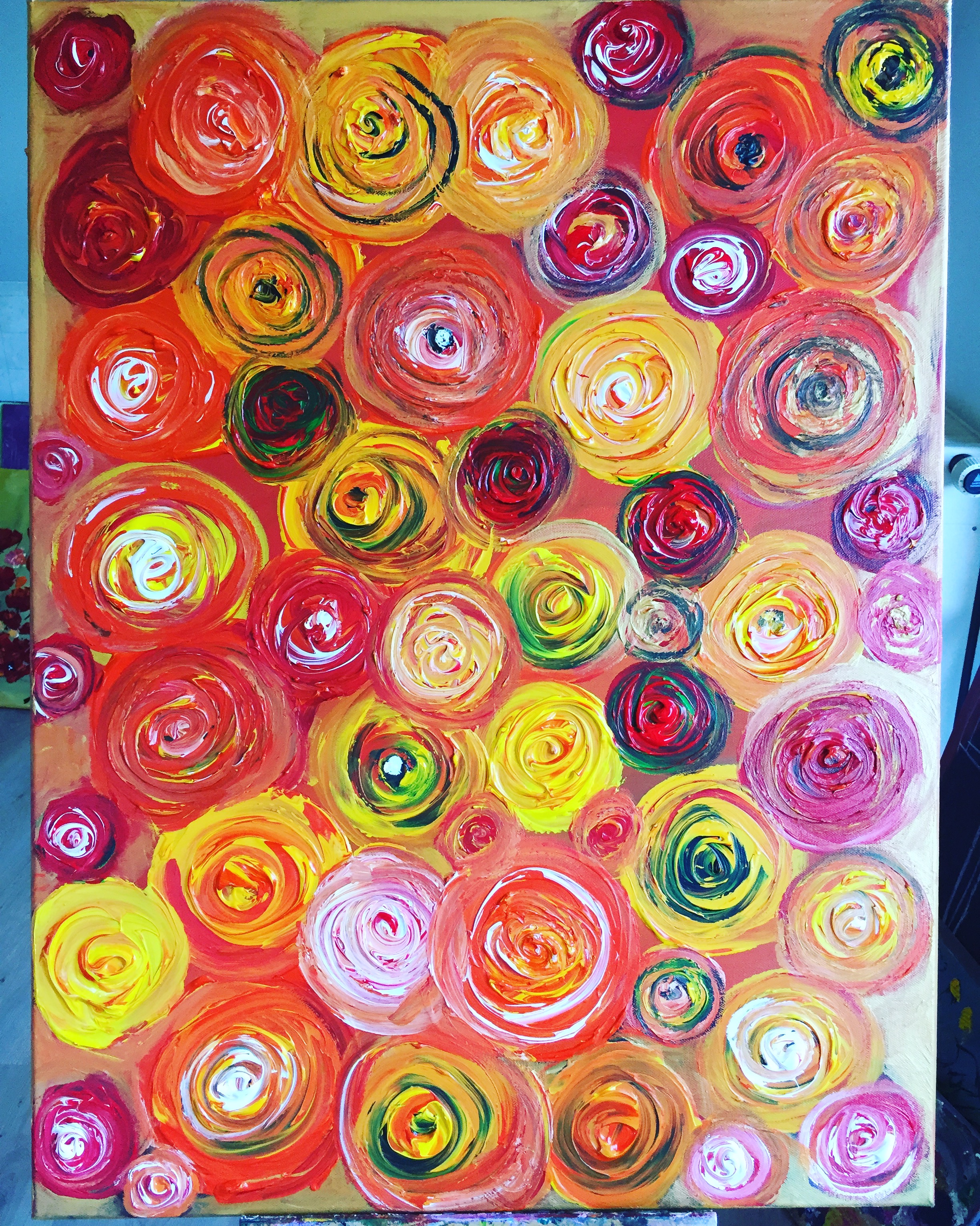 Circle abstract painting 60x80cm